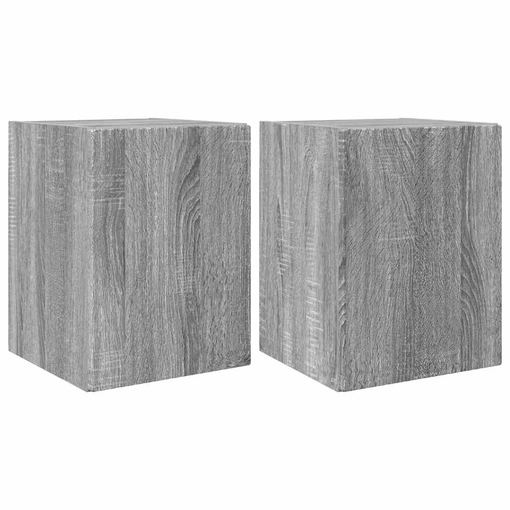 TV-Wandschrank Wandmontiert 2 pcs Graues Sonoma 30 x 31 x 40 cm