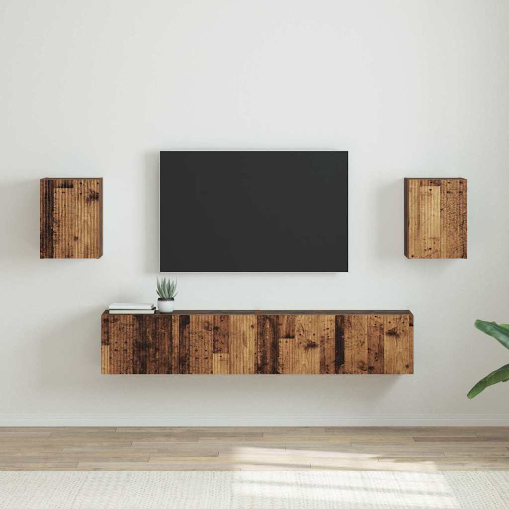 TV-Wandschrank 2 pcs Altholz 30 x 31 x 40 cm Holzwerkstoff