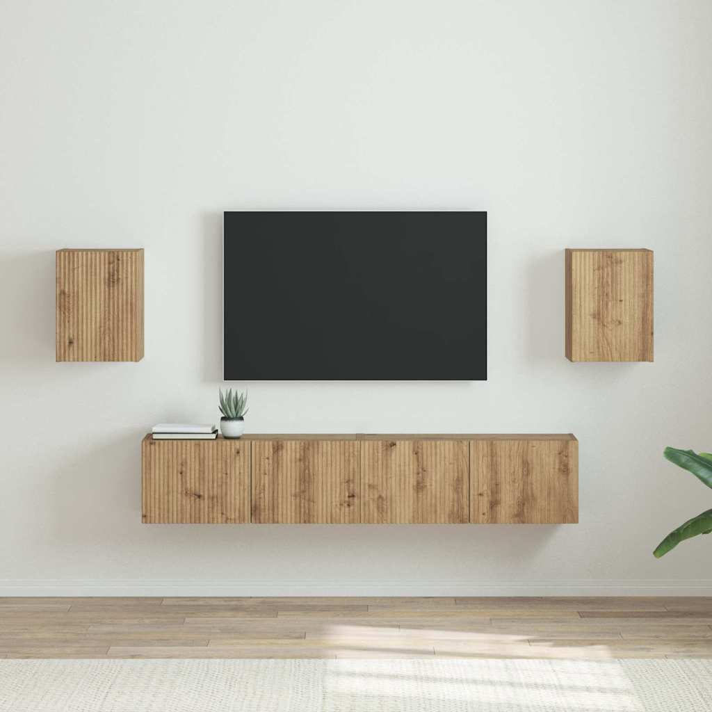 TV-Wandschrank 2 pcs Kunsthandwerk Eiche 30 x 31 x 40 cm