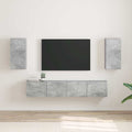 TV-Wandschrank 2 pcs Beton 30 x 31 x 60 cm Holzwerkstoff