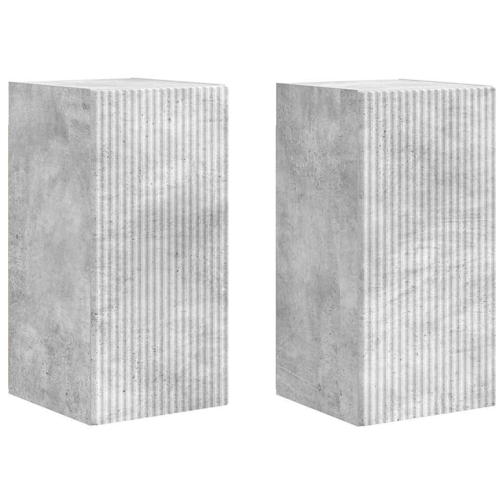TV-Wandschrank 2 pcs Beton 30 x 31 x 60 cm Holzwerkstoff