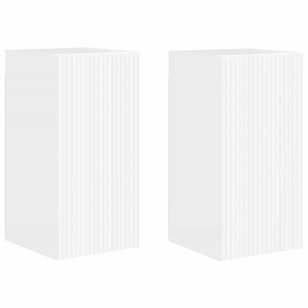 TV-Wandschrank Wandmontiert 2 pcs Glänzend Weiß 30 x 31 x 60 cm