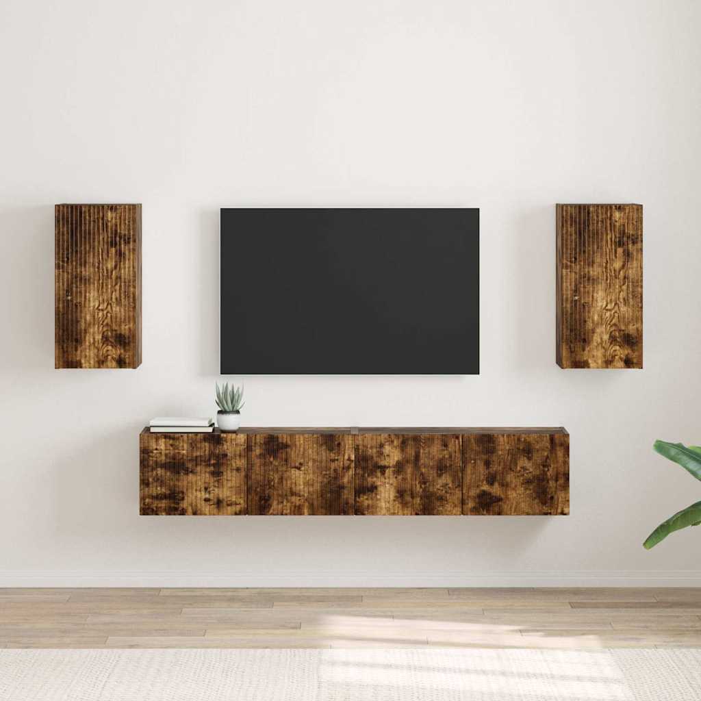 TV-Wandschrank 2 pcs Geräucherte Eiche 30 x 31 x 60 cm
