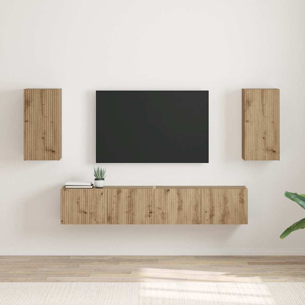TV-Wandschrank 2 pcs Kunsthandwerk Eiche 30 x 31 x 60 cm