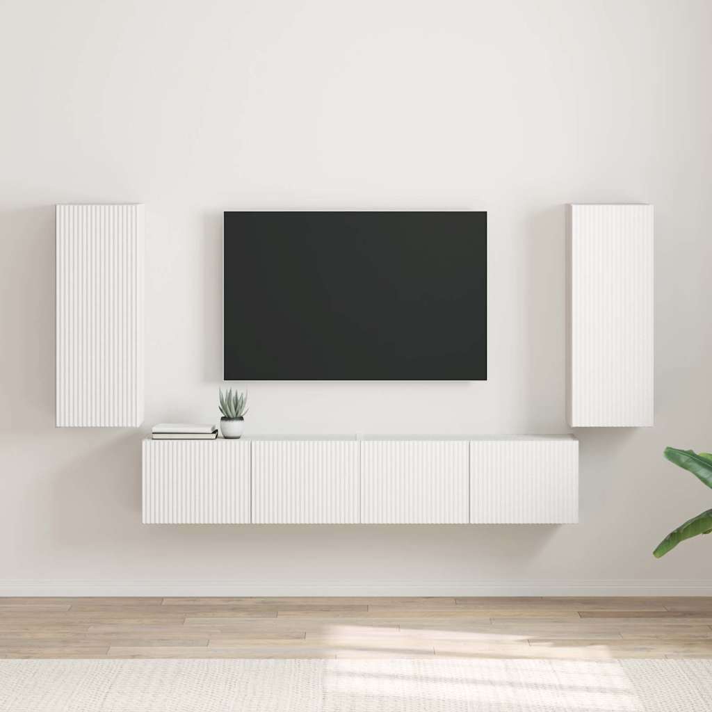 TV-Wandschrank 2 pcs Weiß 30 x 31 x 80 cm Holzwerkstoff