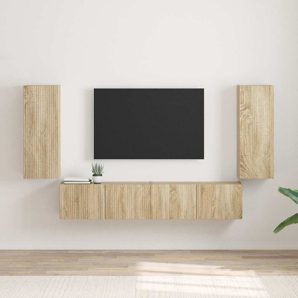 TV-Wandschrank 2 pcs Sonoma 30 x 31 x 80 cm Holzwerkstoff