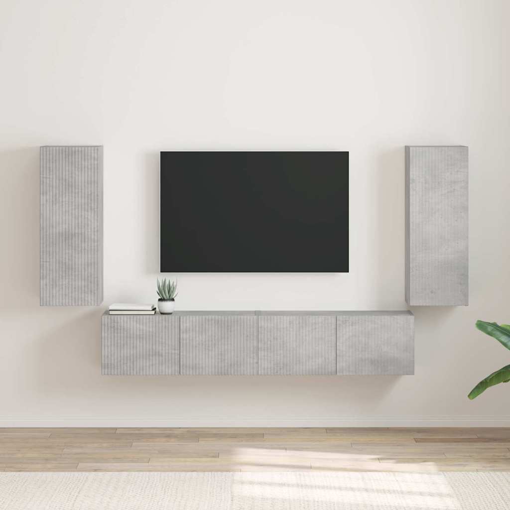 TV-Wandschrank 2 pcs Beton 30 x 31 x 80 cm Holzwerkstoff