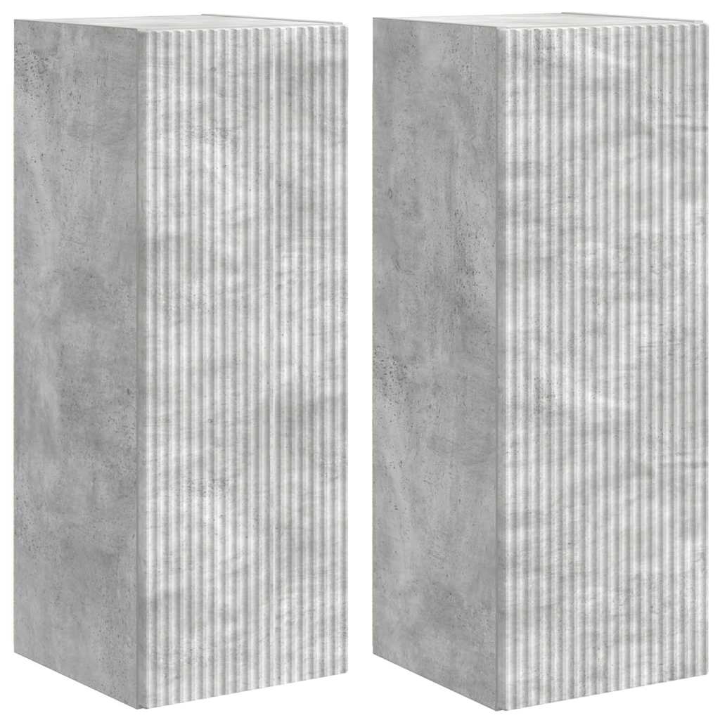 TV-Wandschrank 2 pcs Beton 30 x 31 x 80 cm Holzwerkstoff
