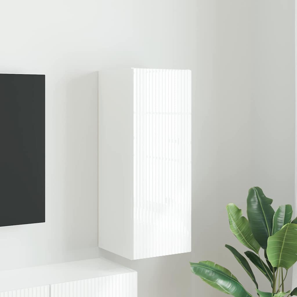 TV-Wandschrank Glänzend Weiß 30 x 31 x 80 cm Holzwerkstoff