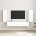 TV-Wandschrank Wandmontiert 2 pcs Glänzend Weiß 30 x 31 x 80 cm