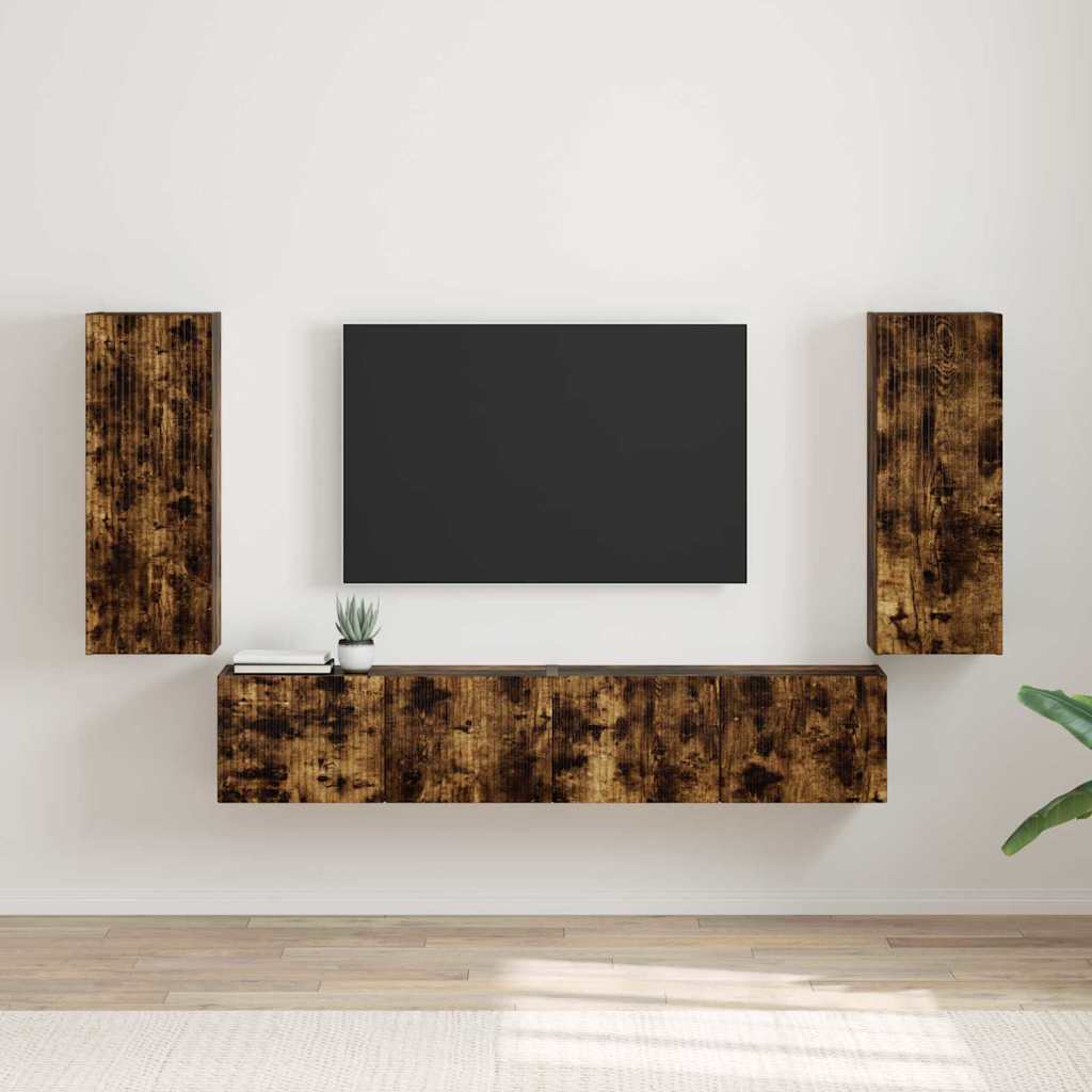 TV-Wandschrank 2 pcs Geräucherte Eiche 30 x 31 x 80 cm