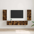 TV-Wandschrank 2 pcs Geräucherte Eiche 30 x 31 x 80 cm