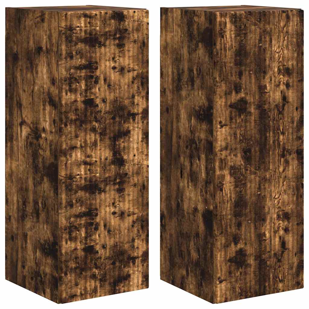 TV-Wandschrank 2 pcs Geräucherte Eiche 30 x 31 x 80 cm