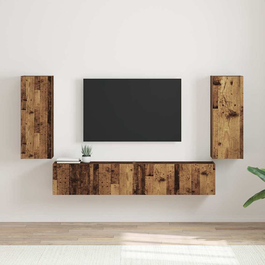 TV-Wandschrank 2 pcs Altholz 30 x 31 x 80 cm Holzwerkstoff
