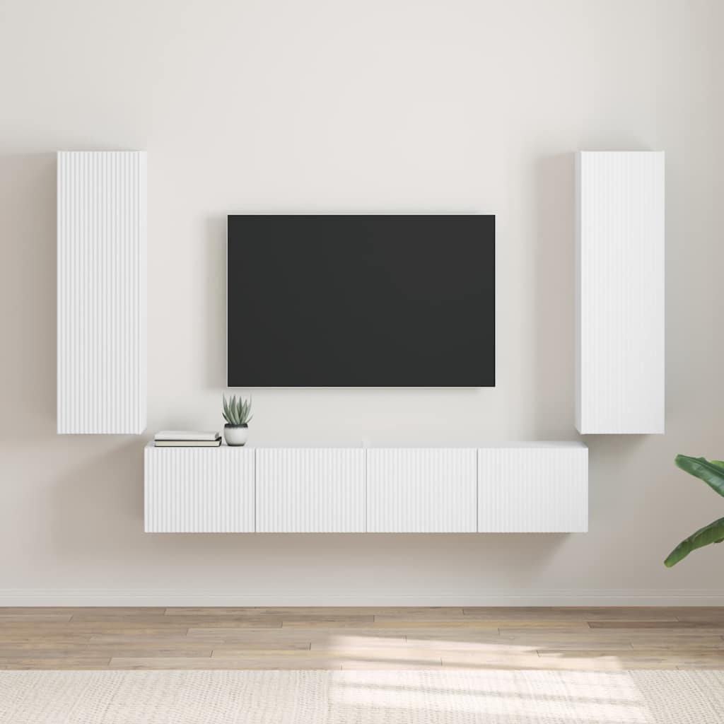 TV-Wandschrank 2 pcs Weiß 30 x 31 x 100 cm Holzwerkstoff