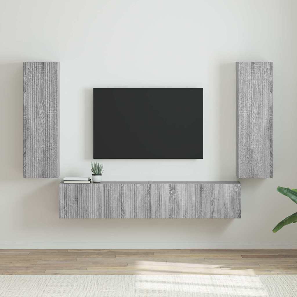 TV-Wandschrank 2 pcs Graues Sonoma 30 x 31 x 100 cm