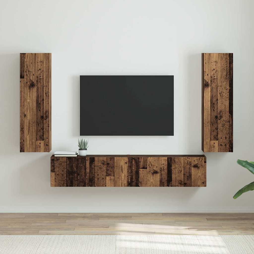 TV-Wandschrank 2 pcs Altholz 30 x 31 x 100 cm Holzwerkstoff