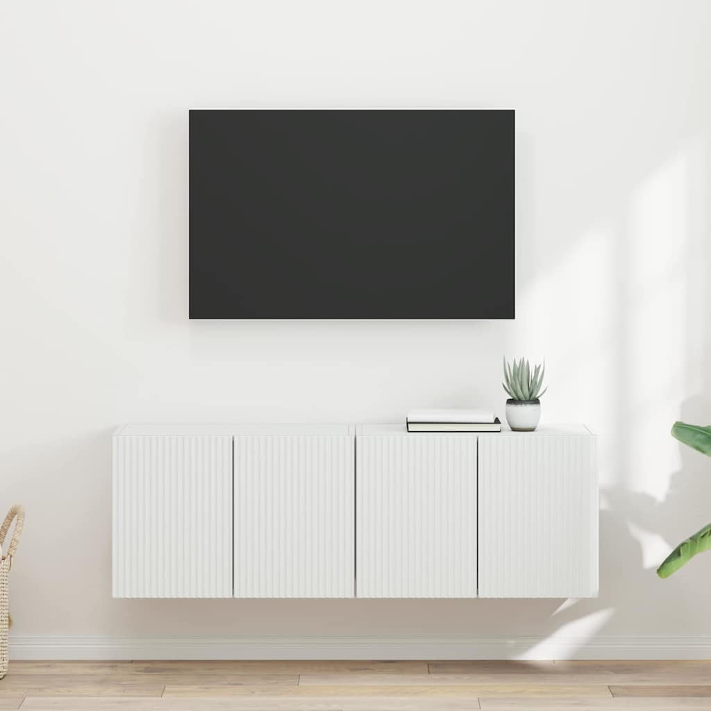 TV-Wandschrank 2 pcs Weiß 59,5 x 31 x 40 cm Holzwerkstoff