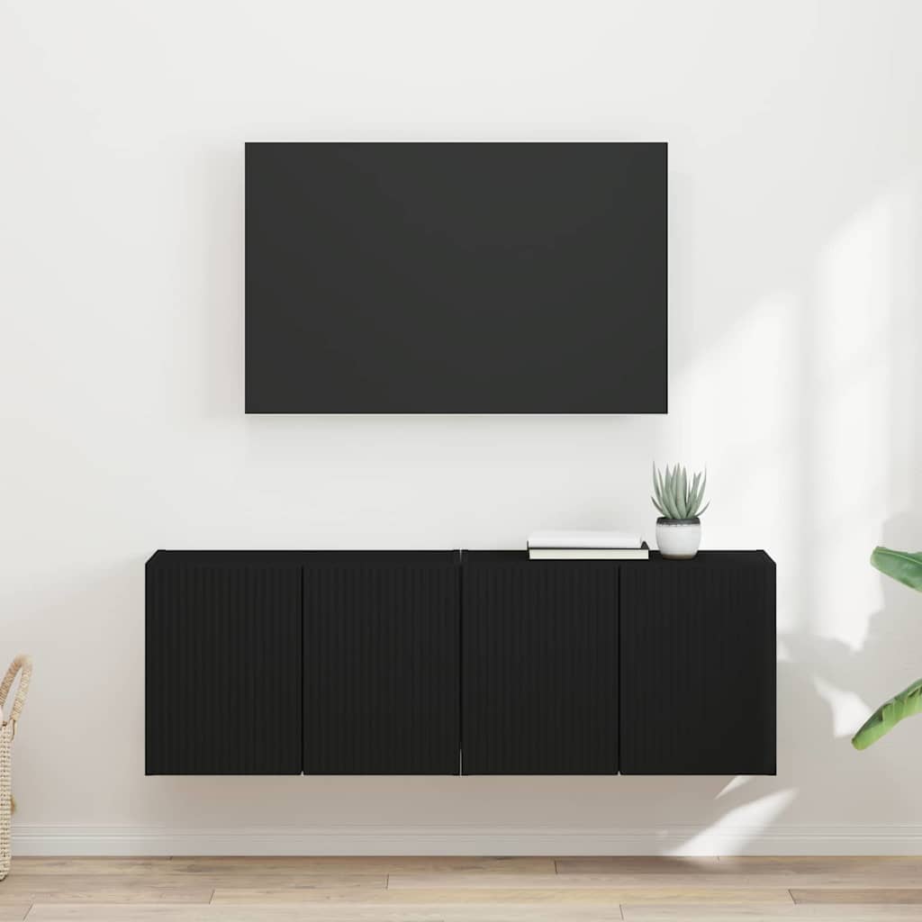 TV-Wandschrank 2 pcs Schwarz 59,5 x 31 x 40 cm Holzwerkstoff