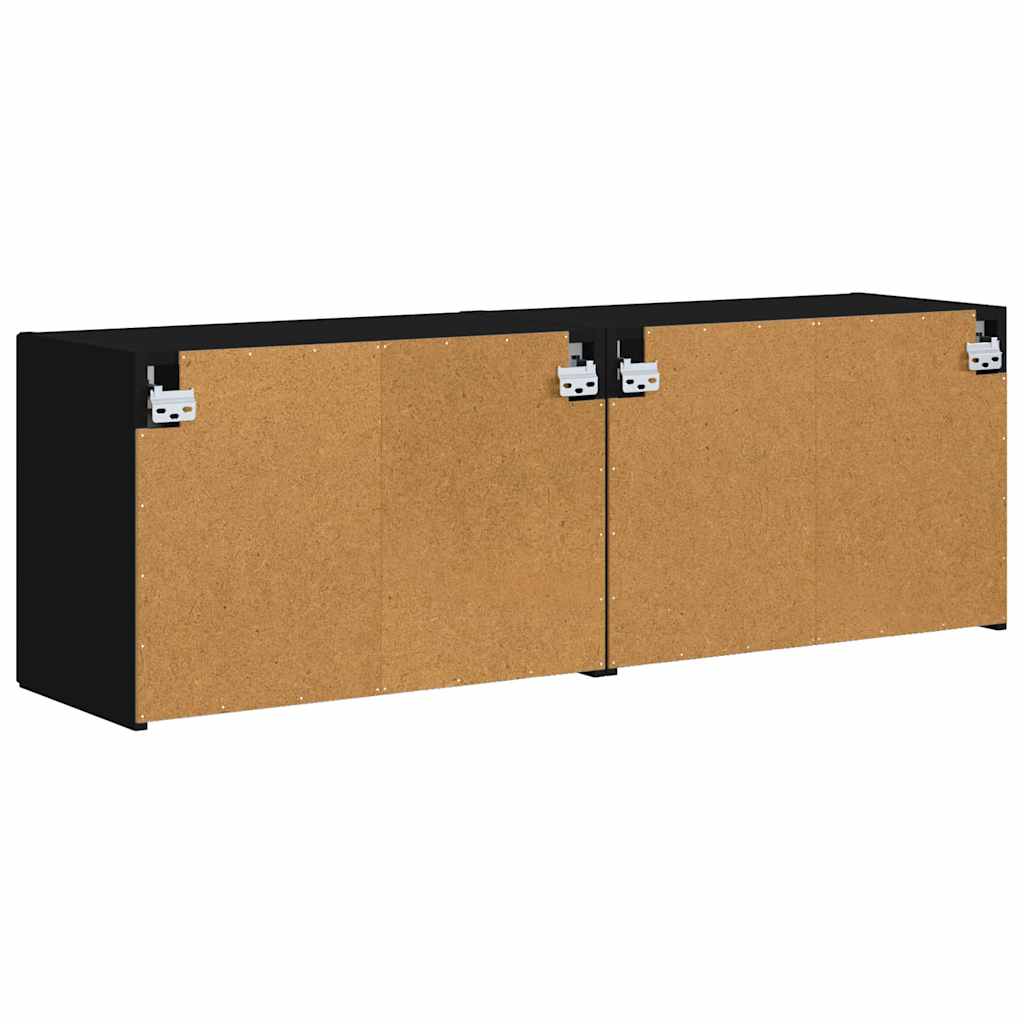 TV-Wandschrank 2 pcs Schwarz 59,5 x 31 x 40 cm Holzwerkstoff