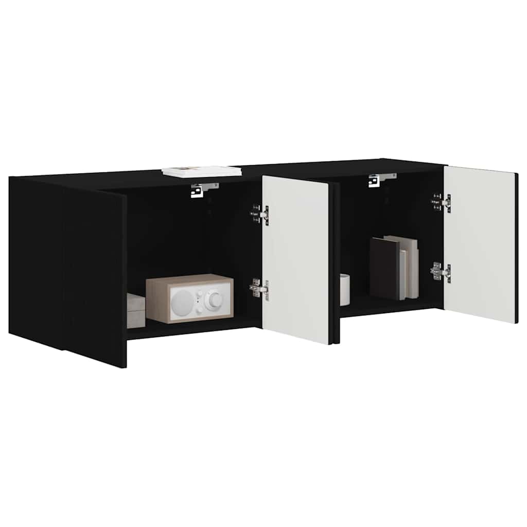TV-Wandschrank 2 pcs Schwarz 59,5 x 31 x 40 cm Holzwerkstoff