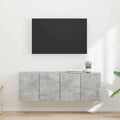 TV-Wandschrank 2 pcs Beton Grau 59,5 x 31 x 40 cm Holzwerkstoff