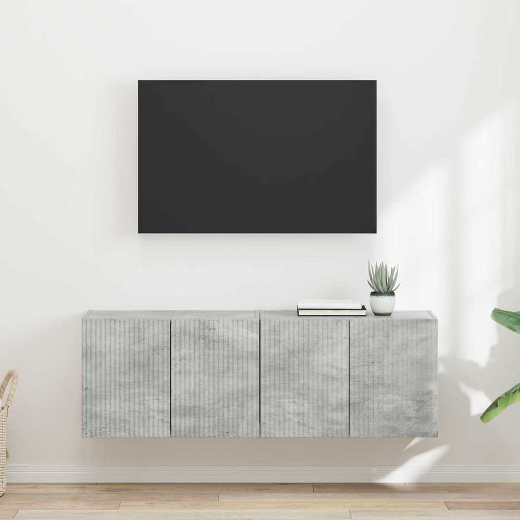 TV-Wandschrank 2 pcs Beton Grau 59,5 x 31 x 40 cm Holzwerkstoff