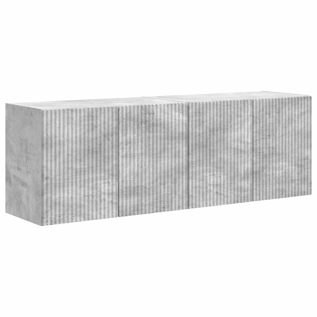 TV-Wandschrank 2 pcs Beton Grau 59,5 x 31 x 40 cm Holzwerkstoff