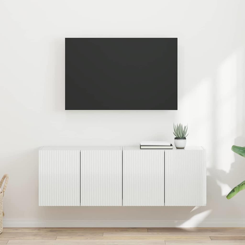 TV-Wandschrank 2 pcs Hochglanz Weiß 59,5 x 31 x 40 cm