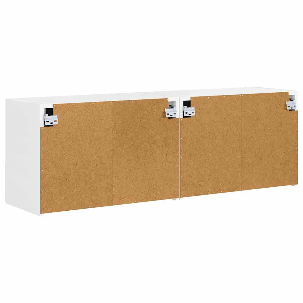 TV-Wandschrank 2 pcs Hochglanz Weiß 59,5 x 31 x 40 cm