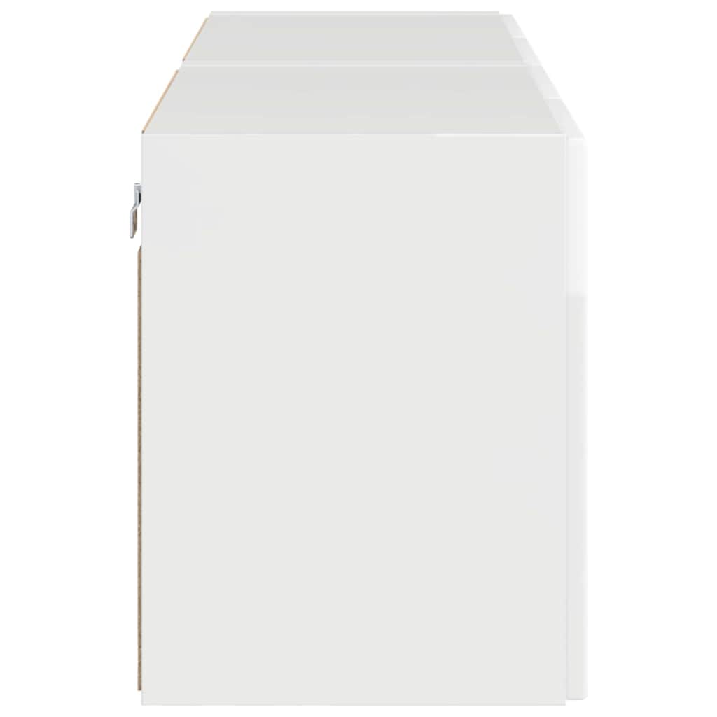 TV-Wandschrank 2 pcs Hochglanz Weiß 59,5 x 31 x 40 cm