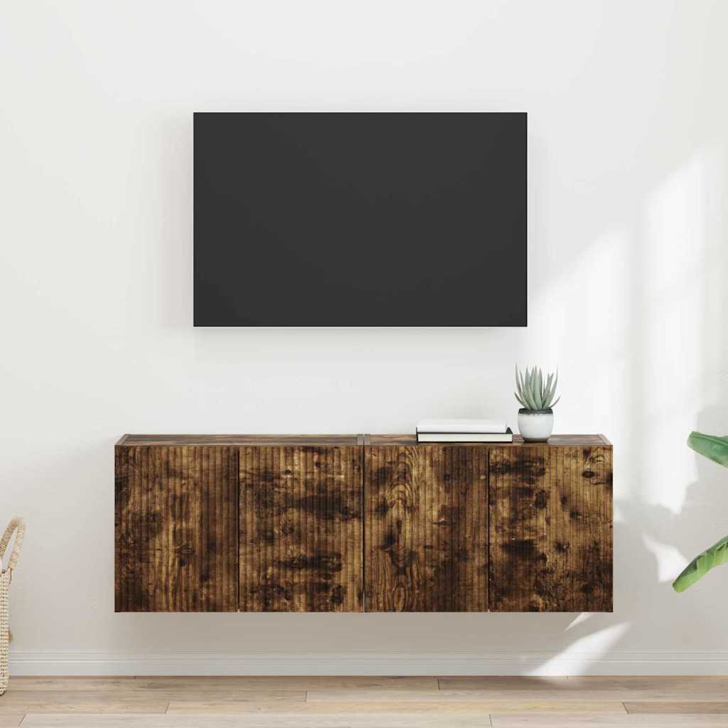TV-Wandschrank 2 pcs Geräucherte Eiche 59,5 x 31 x 40 cm