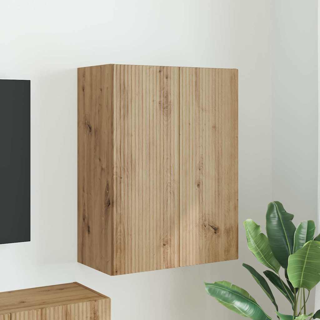 TV-Wandschrank Weiß 59,5 x 31 x 60 cm Holzwerkstoff