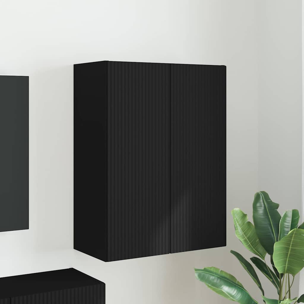 TV-Wandschrank Schwarz 59,5 x 31 x 80 cm Holzwerkstoff