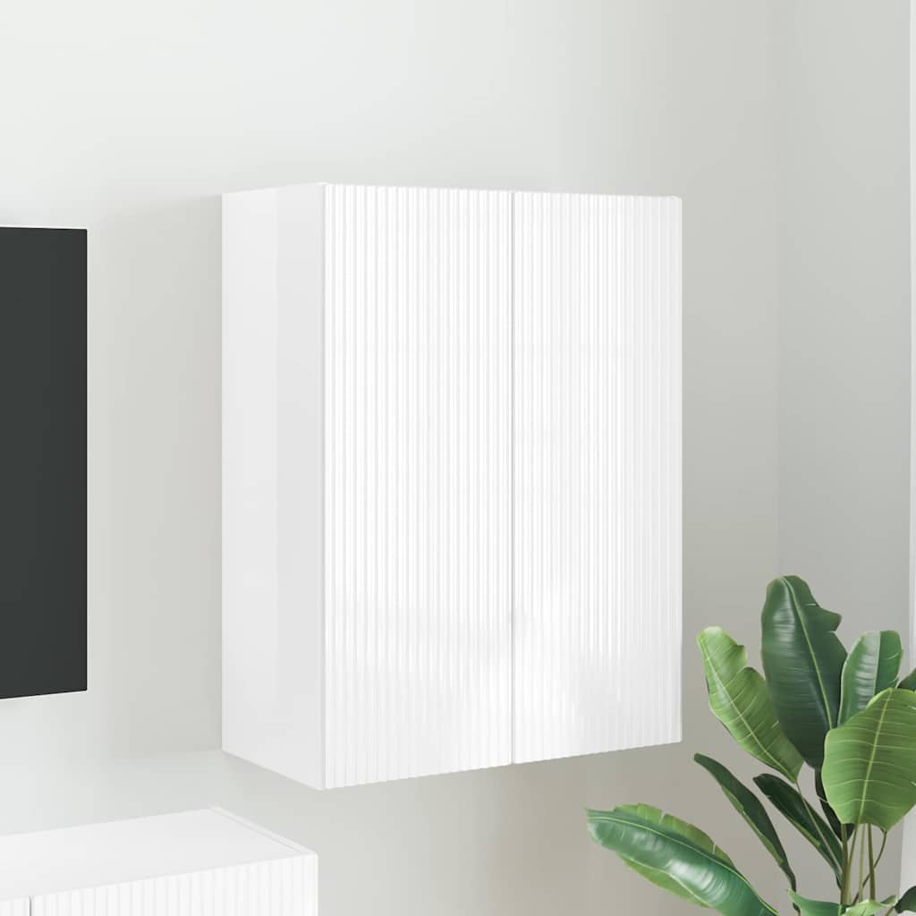 TV-Wandschrank Hochglanz Weiß 59,5 x 31 x 80 cm Holzwerkstoff