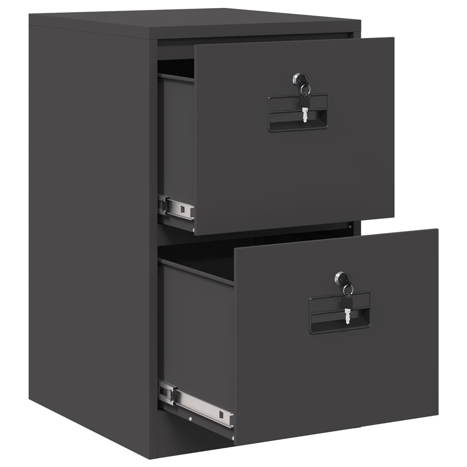 Aktenschrank Schwarz 44 x 50 x 74,5 cm Kaltgewalzter Stahl