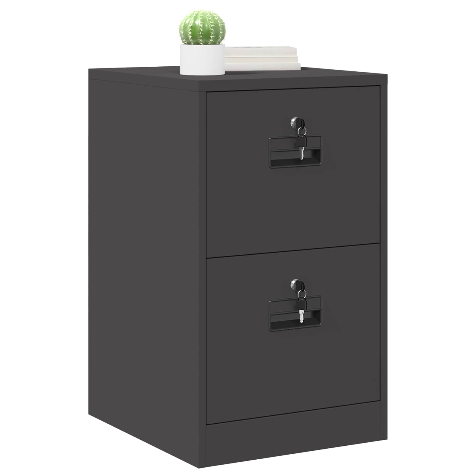 Aktenschrank Schwarz 44 x 50 x 74,5 cm Kaltgewalzter Stahl