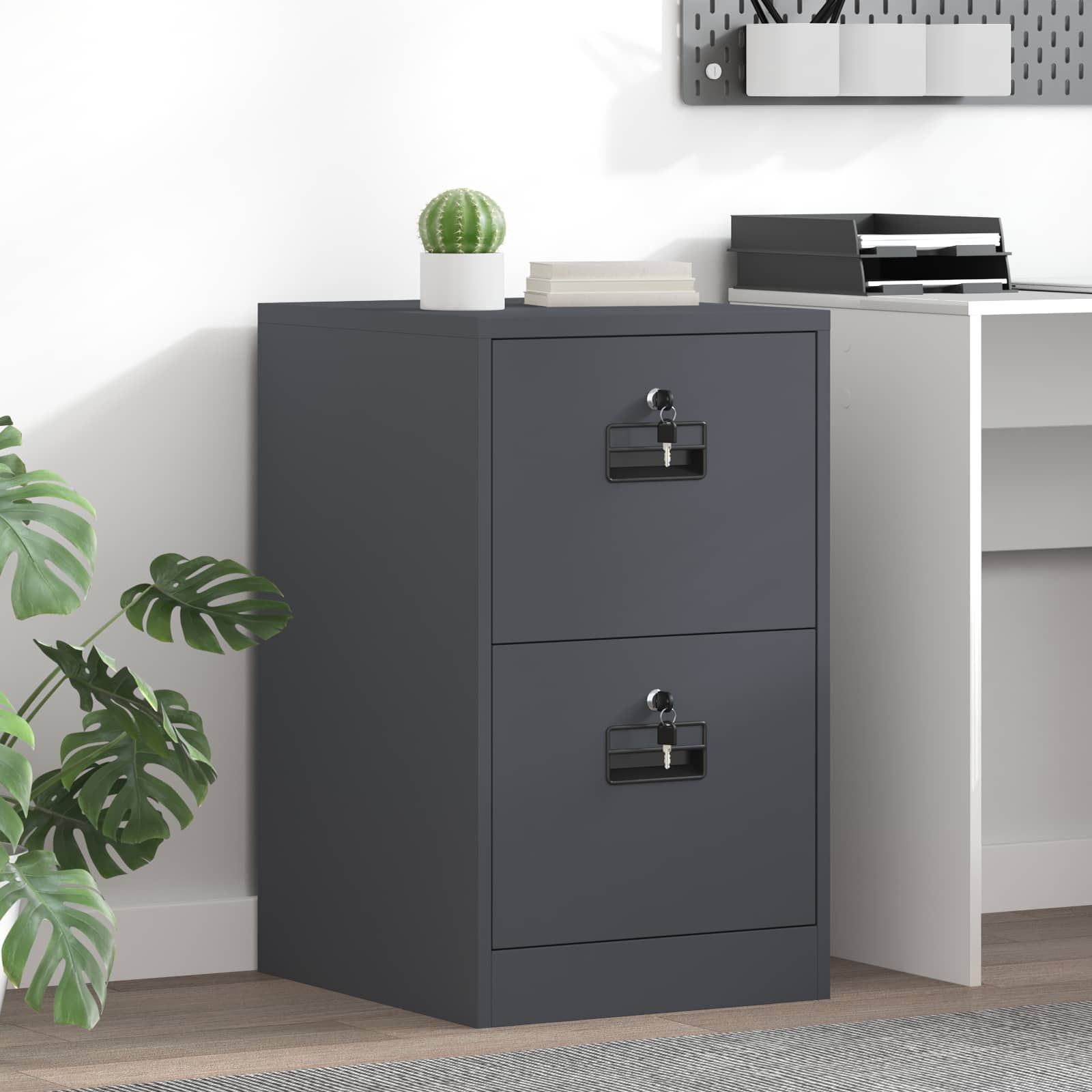 Aktenschrank Anthrazit 44 x 50 x 74,5 cm Kaltgewalzter Stahl