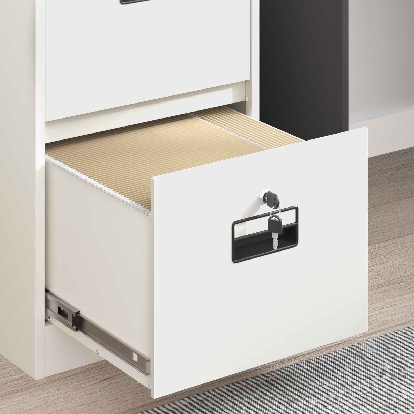 Aktenschrank Weiß 44 x 50 x 74,5 cm Kaltgewalzter Stahl
