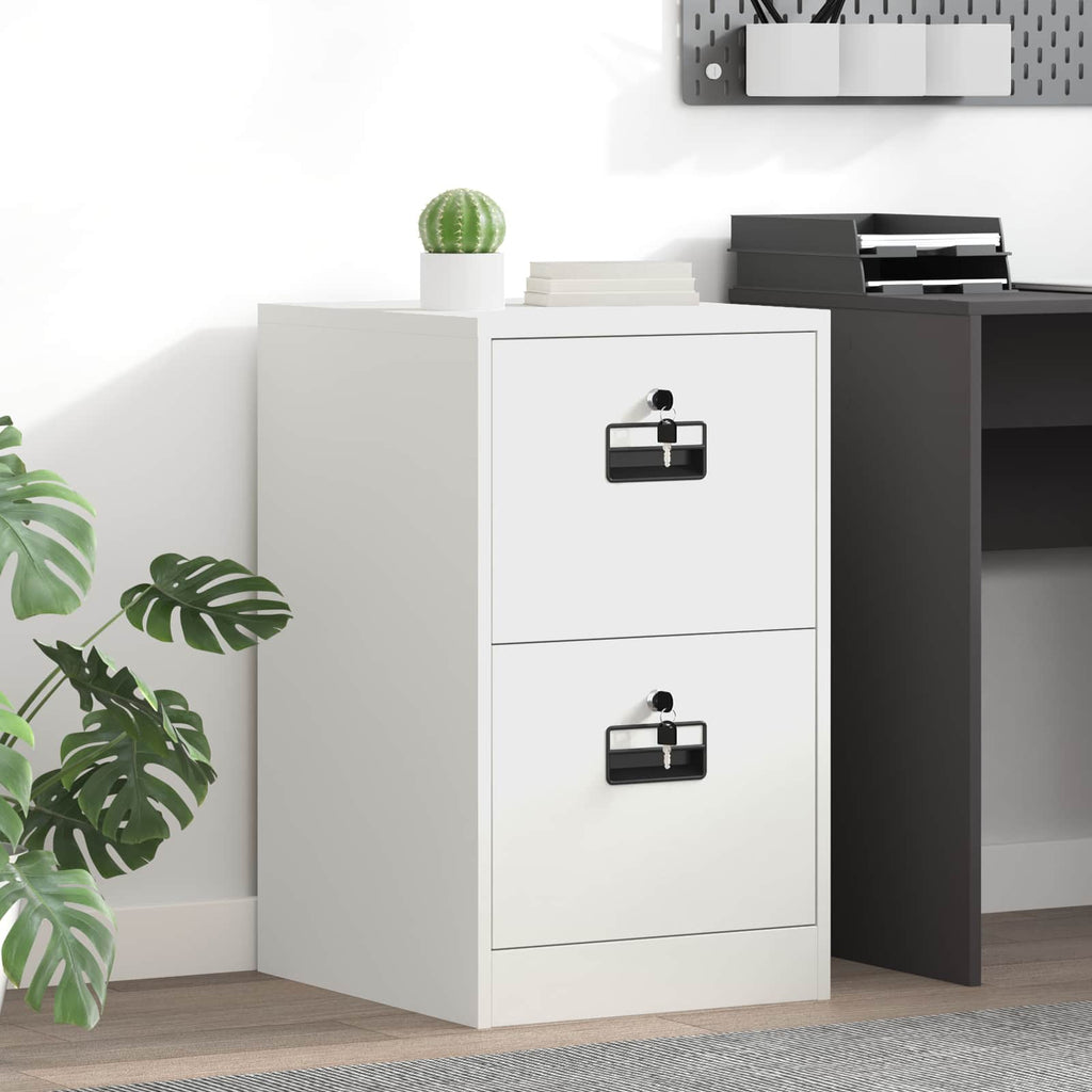 Aktenschrank Weiß 44 x 50 x 74,5 cm Kaltgewalzter Stahl