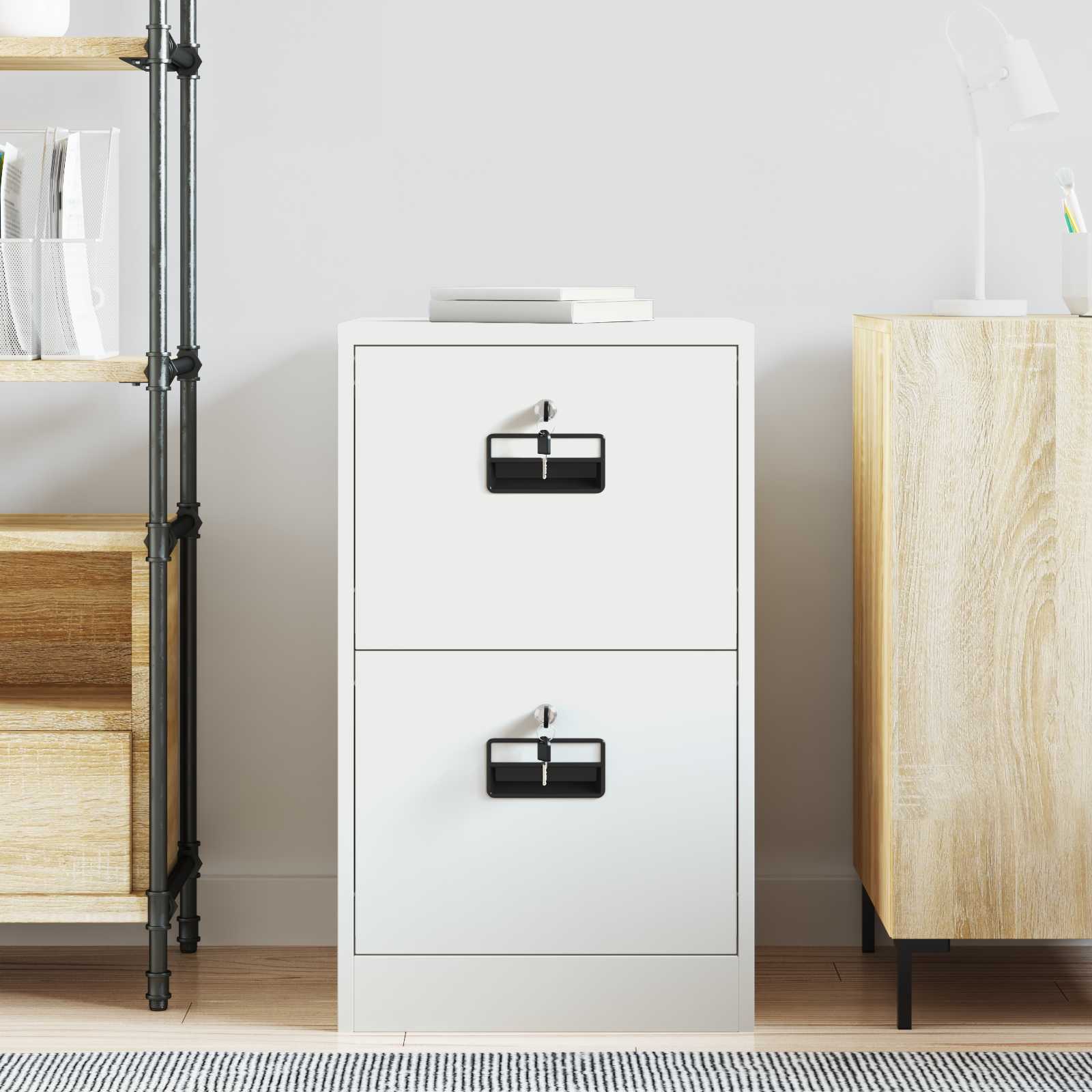 Aktenschrank Weiß 44 x 50 x 74,5 cm Kaltgewalzter Stahl