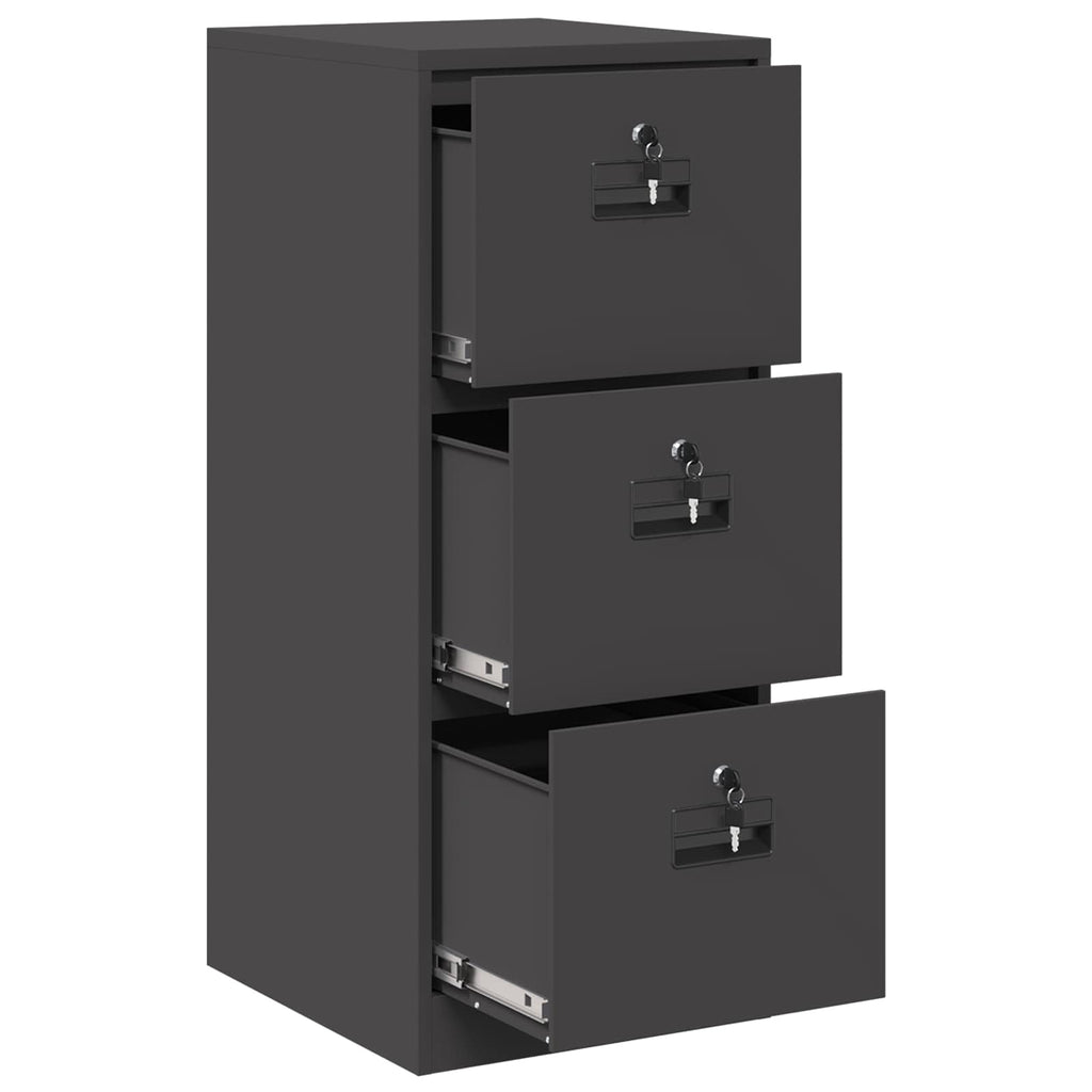 Aktenschrank Schwarz 44 x 50 x 106,5 cm Kaltgewalzter Stahl
