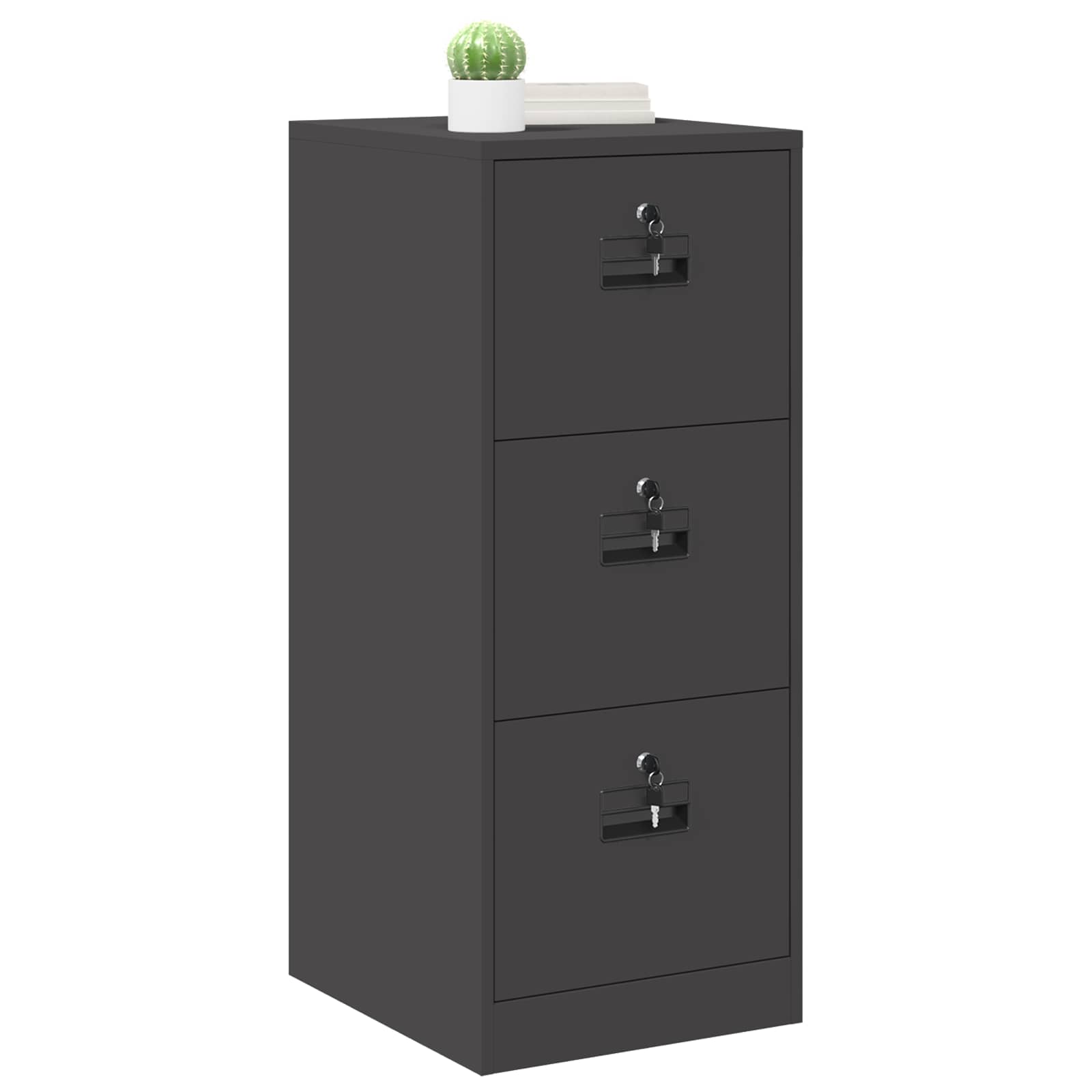 Aktenschrank Schwarz 44 x 50 x 106,5 cm Kaltgewalzter Stahl