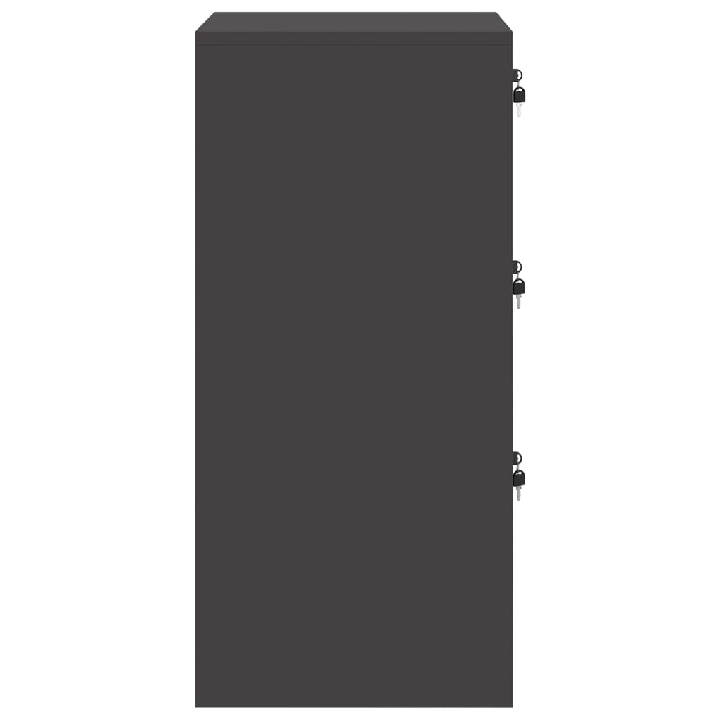 Aktenschrank Schwarz 44 x 50 x 106,5 cm Kaltgewalzter Stahl