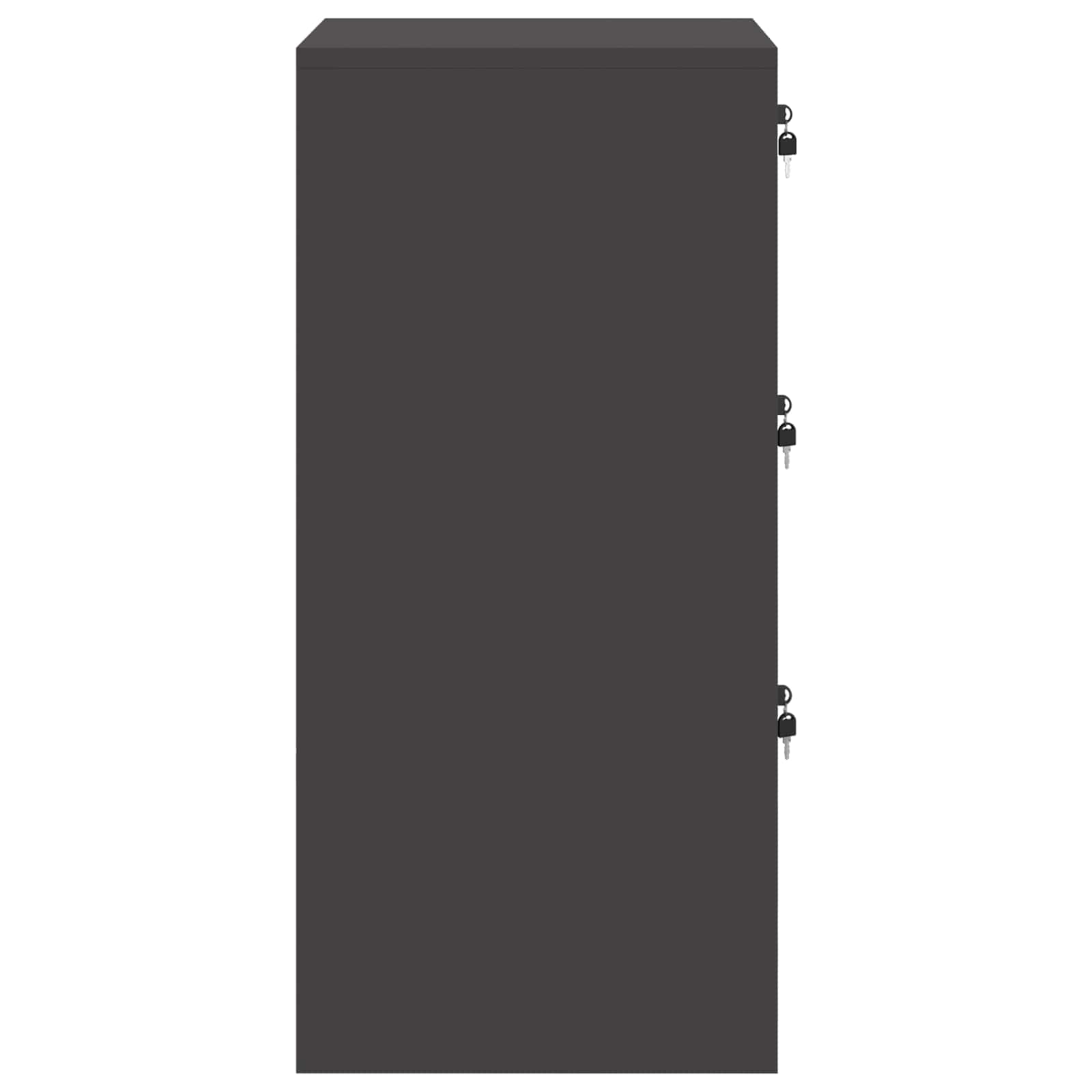 Aktenschrank Schwarz 44 x 50 x 106,5 cm Kaltgewalzter Stahl