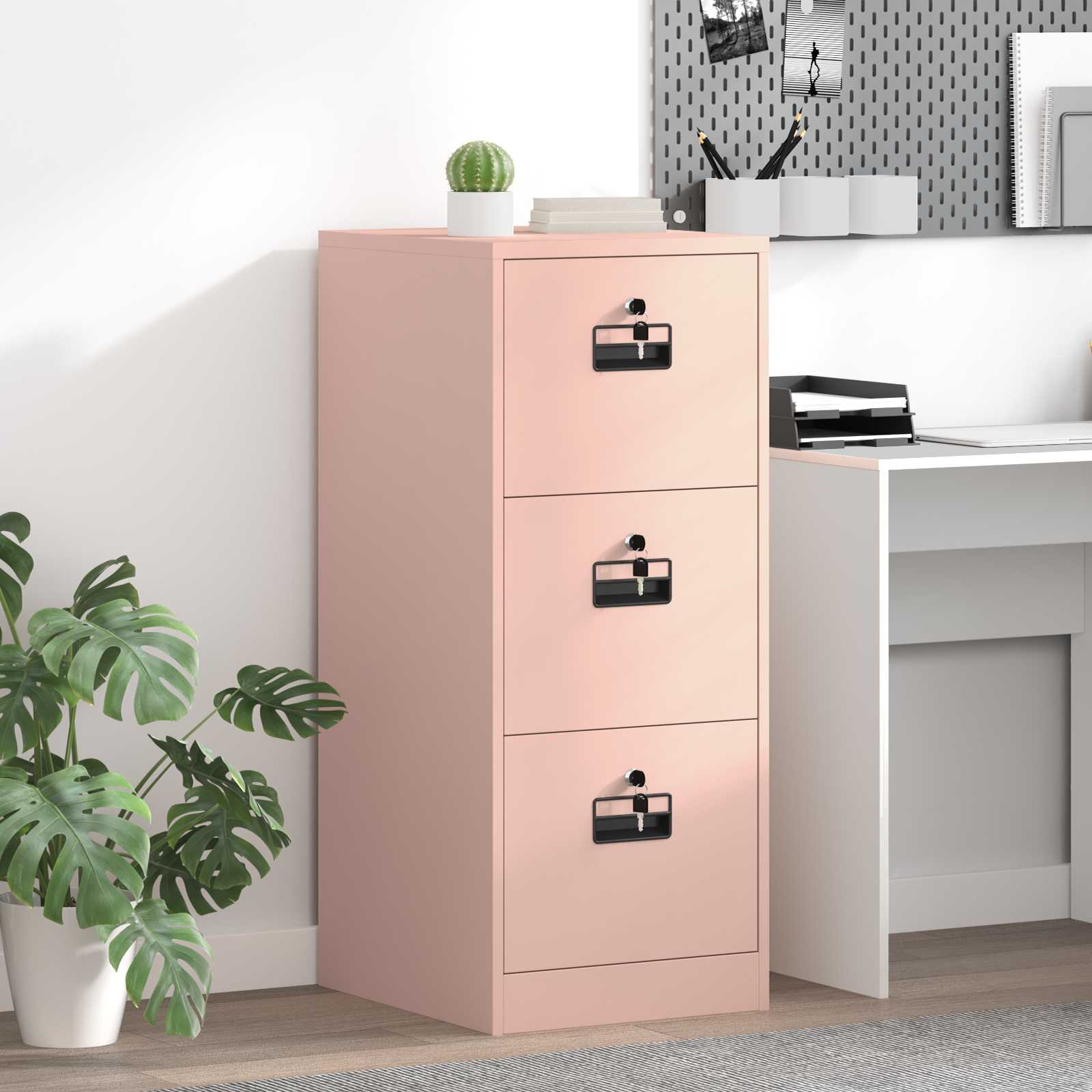 Aktenschrank Rosa 44 x 50 x 106,5 cm Kaltgewalzter Stahl