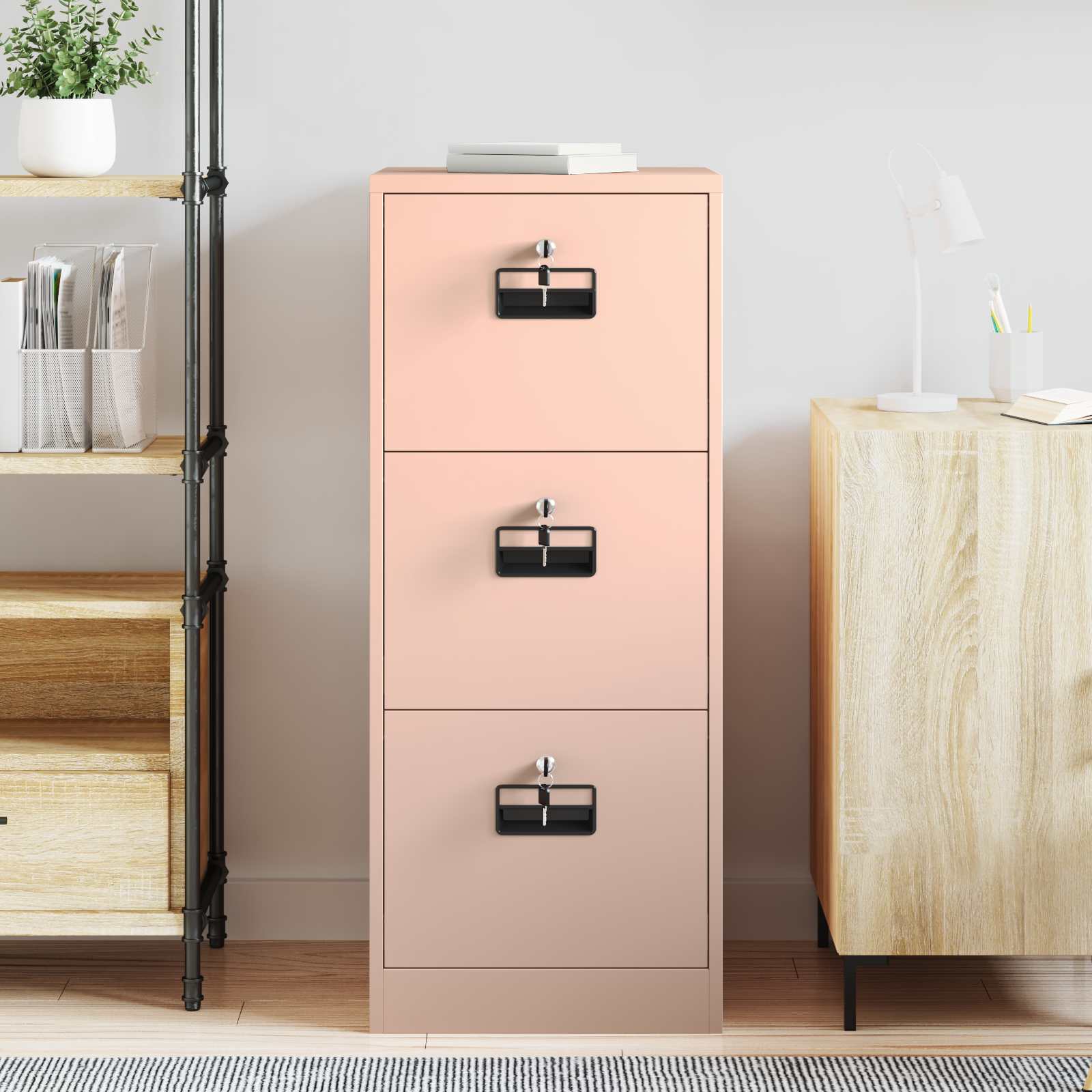 Aktenschrank Rosa 44 x 50 x 106,5 cm Kaltgewalzter Stahl