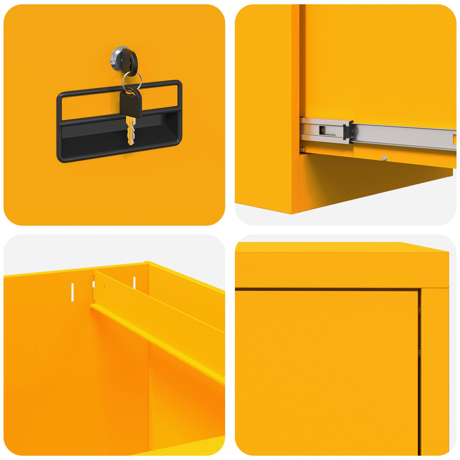 Aktenschrank Senfgelb 44 x 50 x 106,5 cm Kaltgewalzter Stahl
