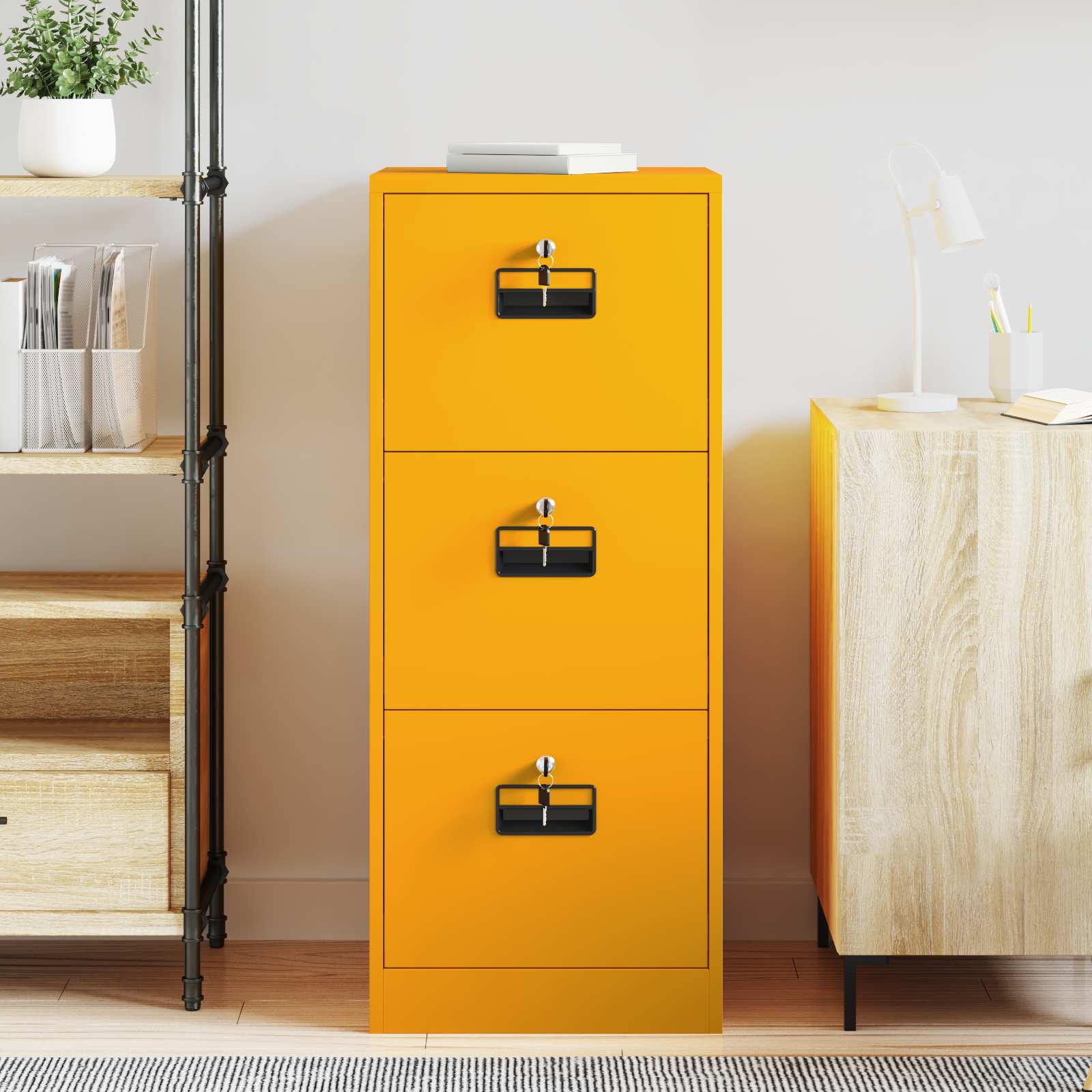 Aktenschrank Senfgelb 44 x 50 x 106,5 cm Kaltgewalzter Stahl