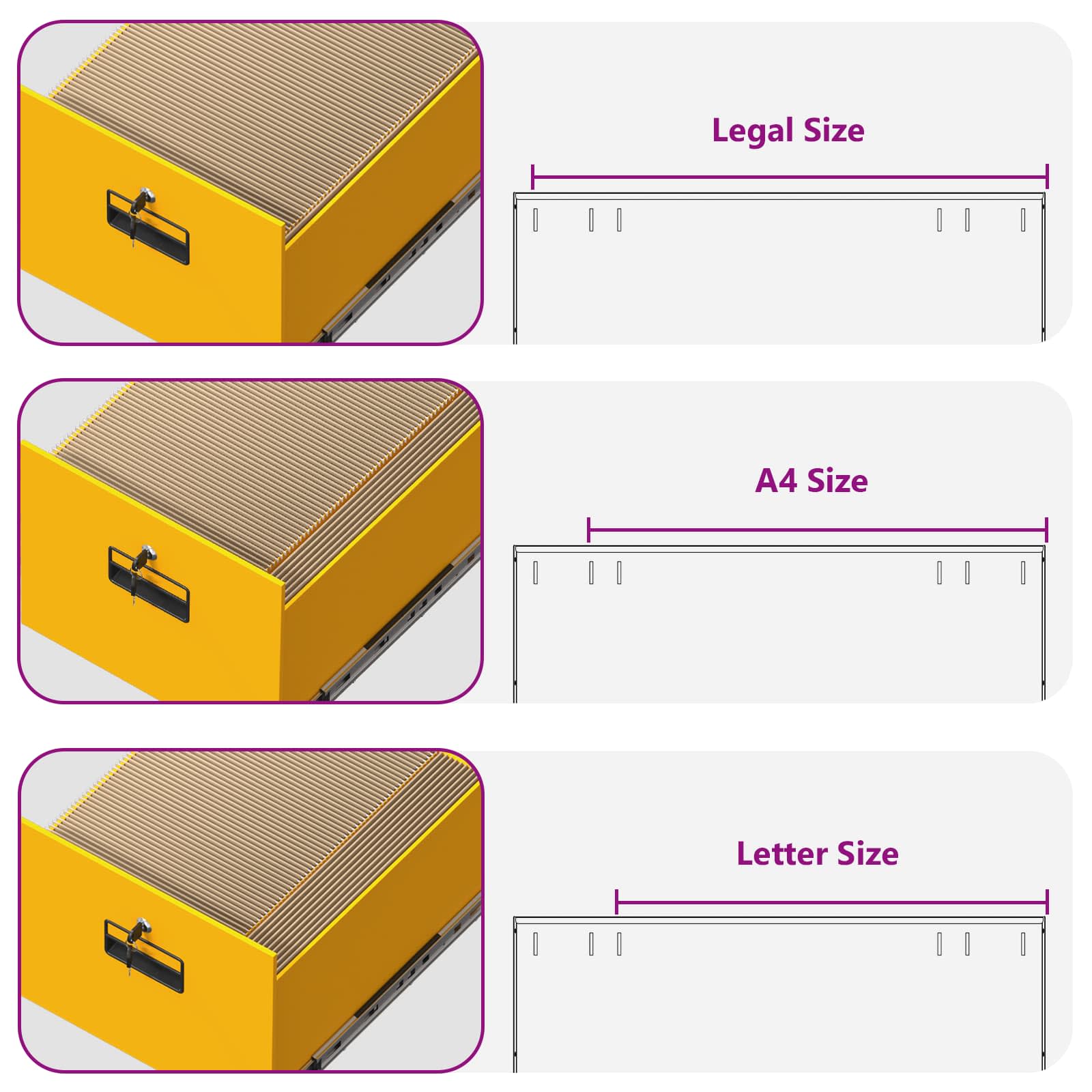 Aktenschrank Senfgelb 44 x 50 x 106,5 cm Kaltgewalzter Stahl